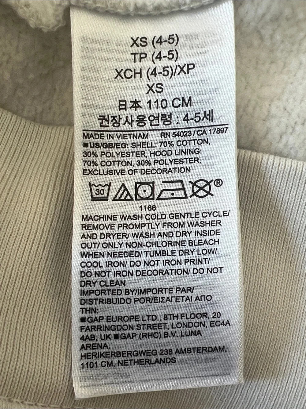 GAP White Dapper Dan Kids Colourblock Logo Hoodie